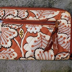 Vera Bradley Beautiful Tan & Cream Floral Wallet.
